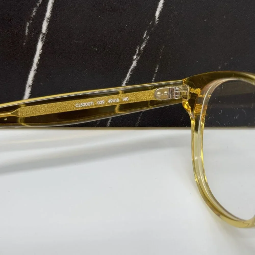 NEW CELINE CL50007I 039 GOLD ROUND UNISEX CELINE EYEGLASSES